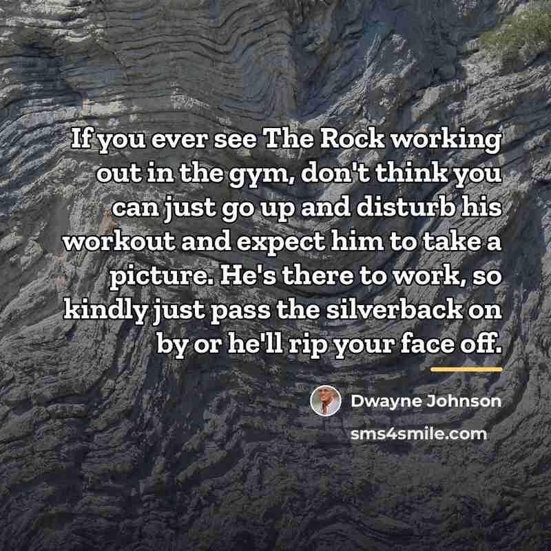 “If you ever see The Rock working out in the…” quote by Dwayne Johnson