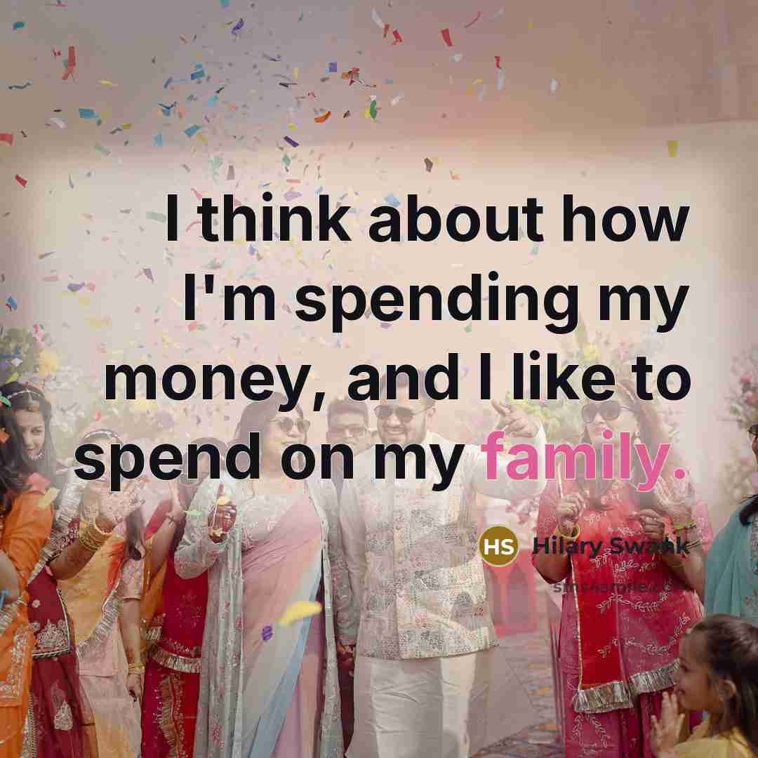 “I think about how I'm spending my money, and I…” quote by Hilary Swank