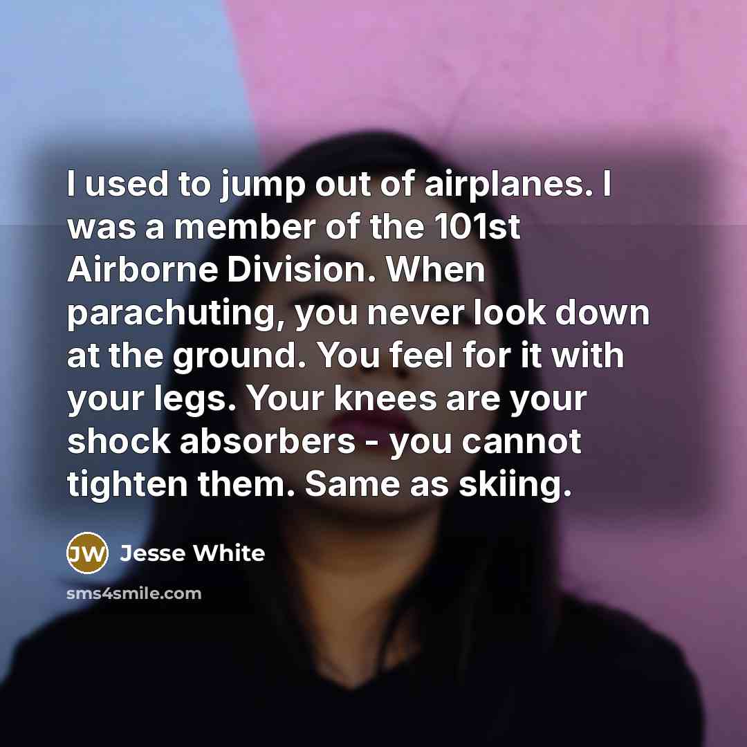 “I used to jump out of airplanes. I was a…” quote by Jesse White