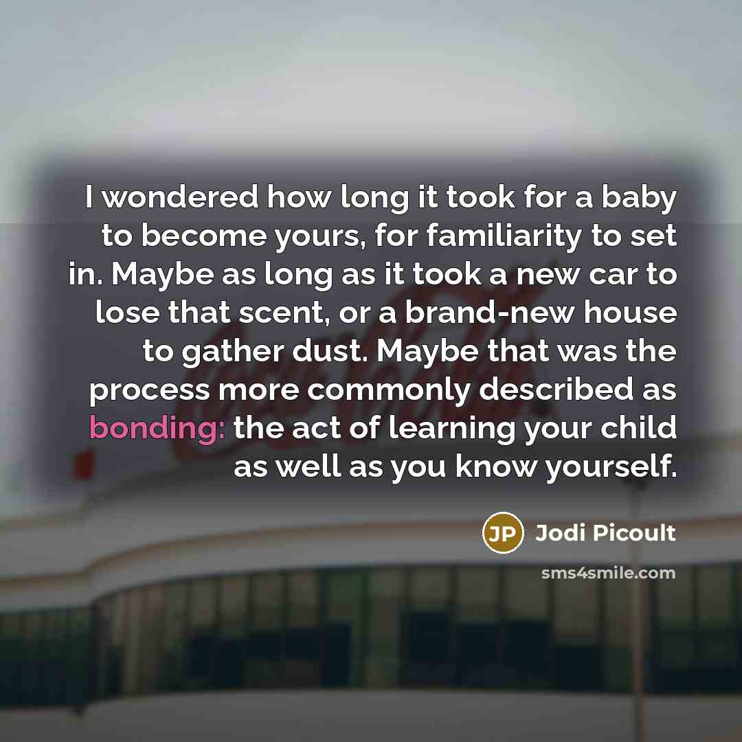 “I wondered how long it took for a baby to…” quote by Jodi Picoult