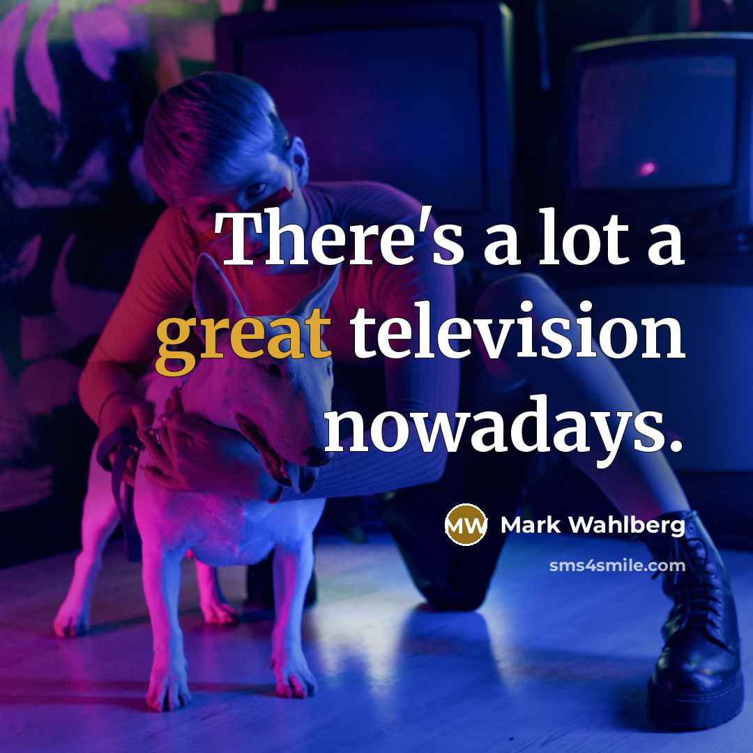 “There's a lot a great television nowadays.…” quote by Mark Wahlberg
