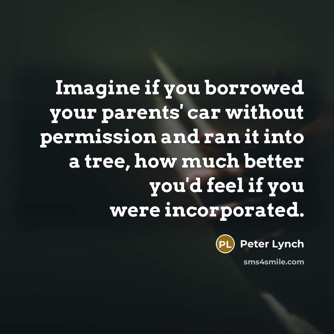 “Imagine if you borrowed your parents' car without permission and…” quote by Peter Lynch