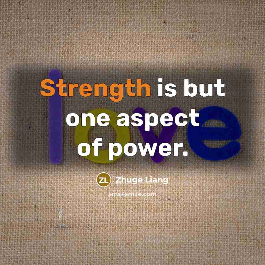 “Strength is but one aspect of power.…” quote by Zhuge Liang