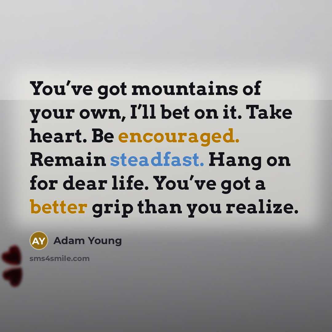 “You’ve got mountains of your own, I’ll bet on it.…” quote by Adam Young