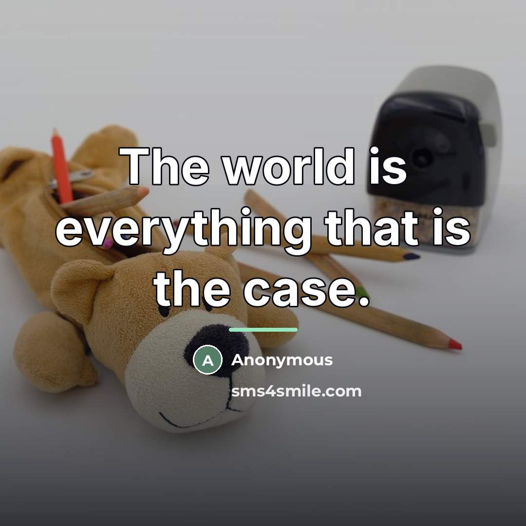 “The world is everything that is the case.…” quote by Anonymous