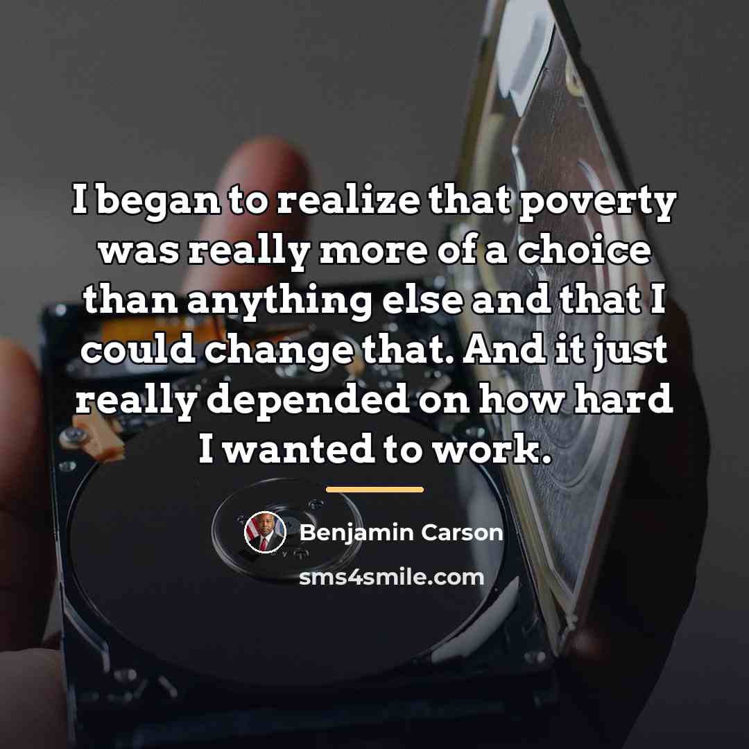 “I began to realize that poverty was really more of…” quote by Benjamin Carson