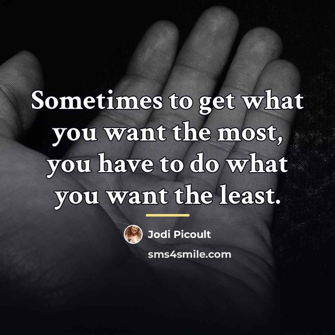 “Sometimes to get what you want the most, you have…” quote by Jodi Picoult