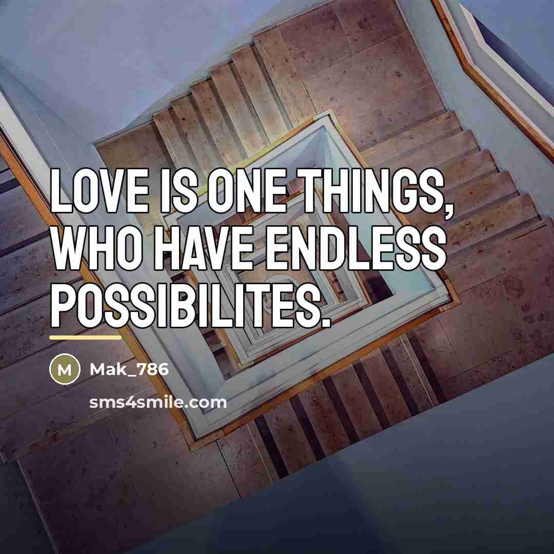 “Love is one things, who have endless possibilites.…” quote by Mak_786
