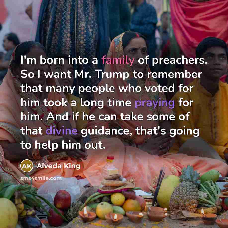 “I'm born into a family of preachers. So I want…” quote by Alveda King