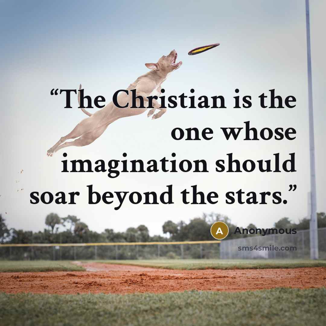 “The Christian is the one whose imagination should soar beyond the stars.” quote by Anonymous