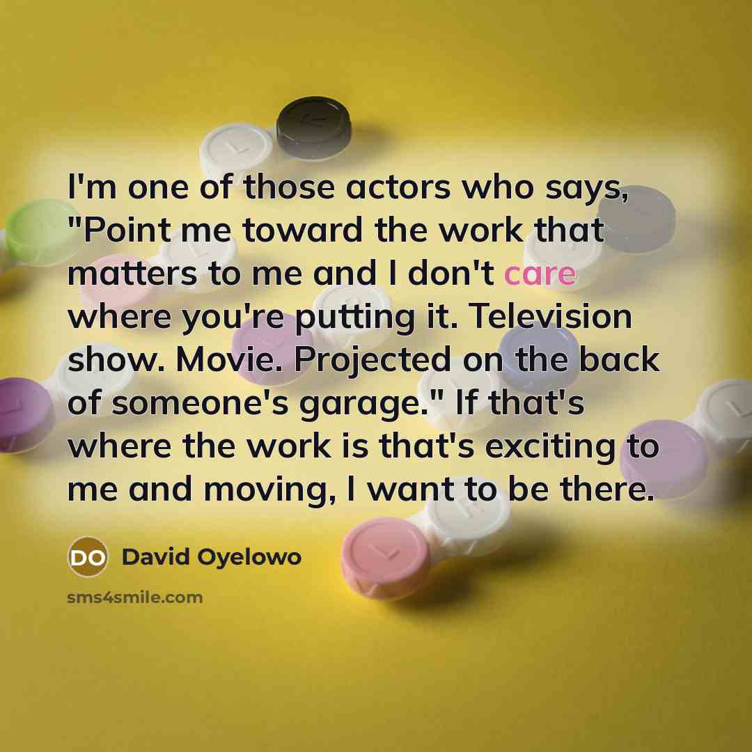 “I'm one of those actors who says, "Point me toward…” quote by David Oyelowo