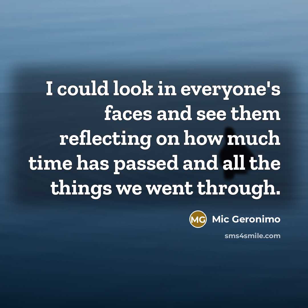 “I could look in everyone's faces and see them reflecting…” quote by Mic Geronimo