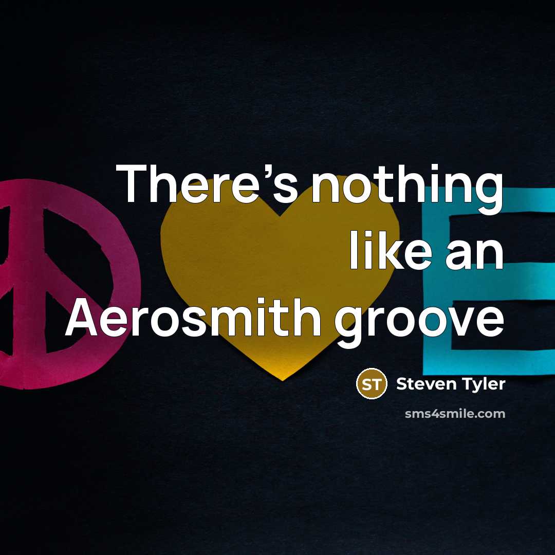 “There's nothing like an Aerosmith groove…” quote by Steven Tyler