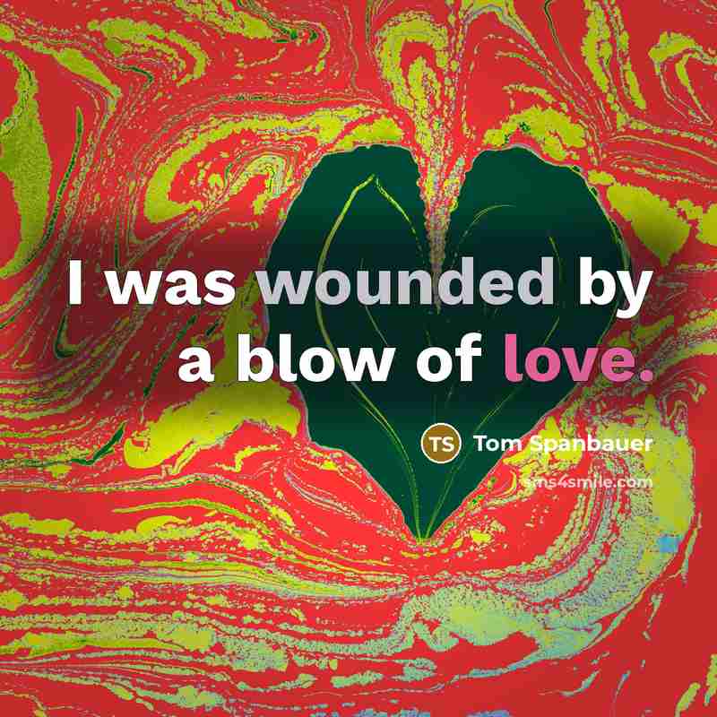 “I was wounded by a blow of love.…” quote by Tom Spanbauer