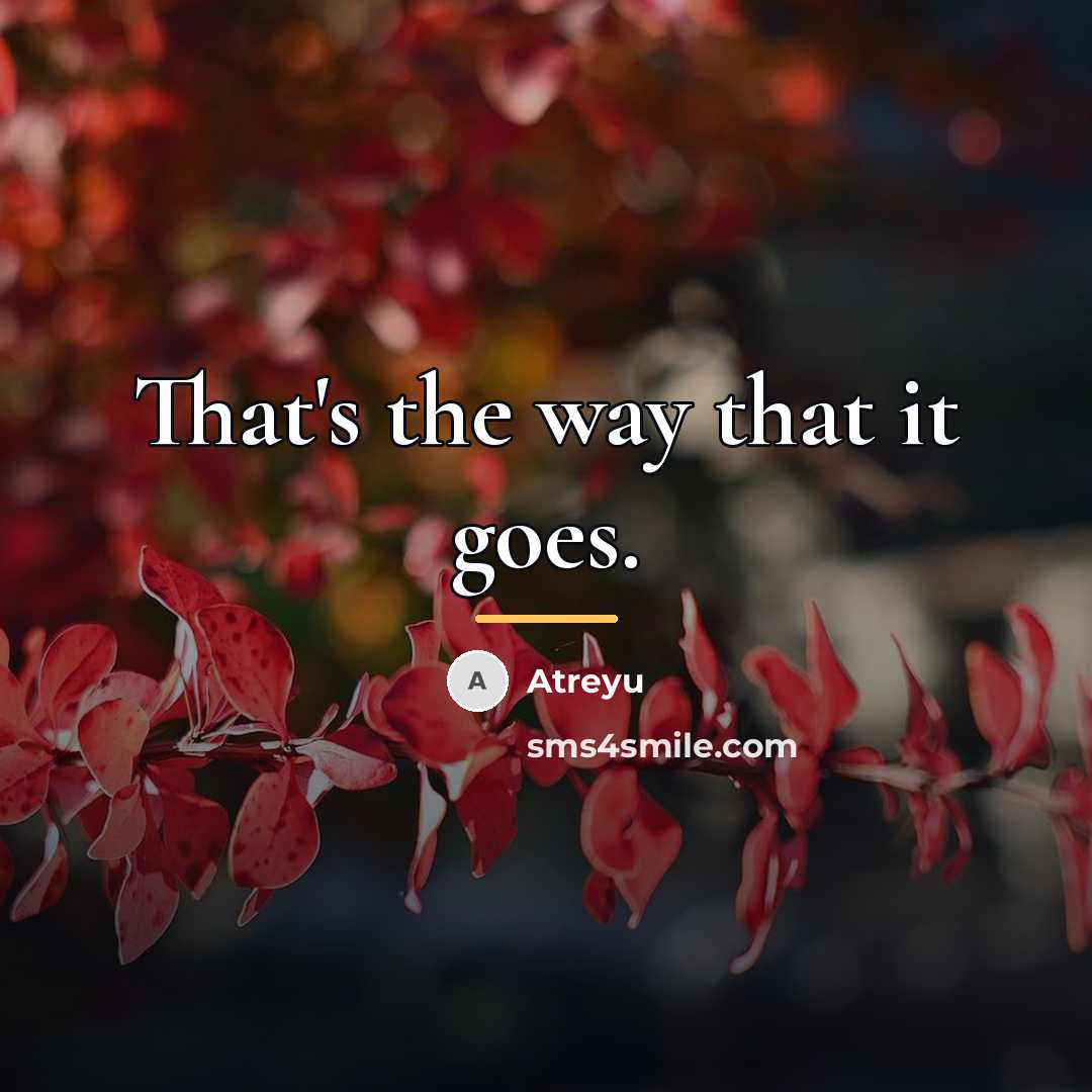 “That's the way that it goes.…” quote by Atreyu