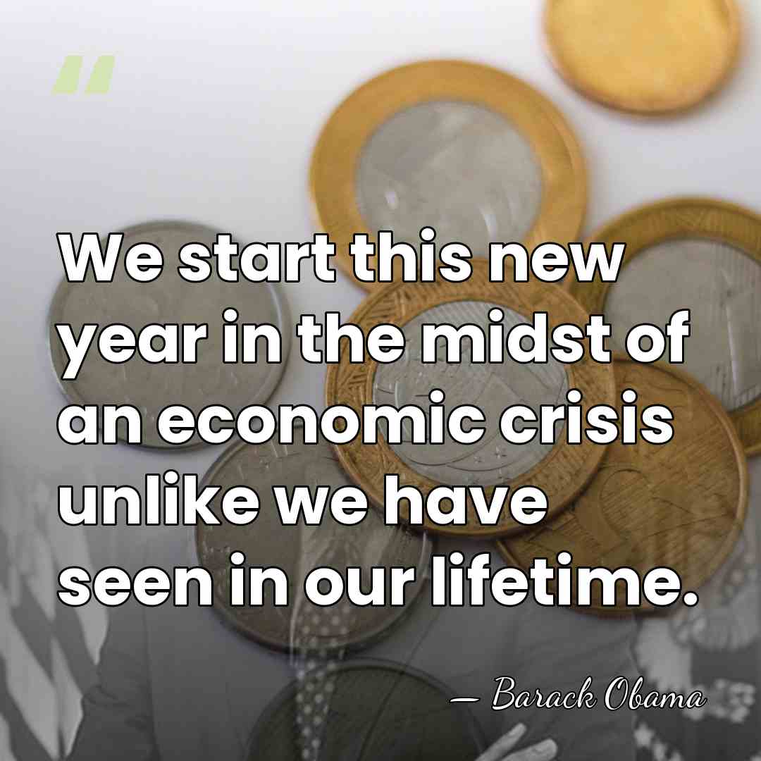 We start this new year in the midst of an economic crisis&hellip; - Barack Obama