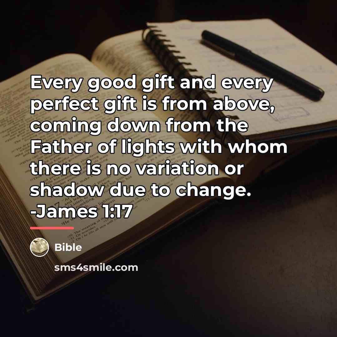 “Every good gift and every perfect gift is from above,…” quote by Bible