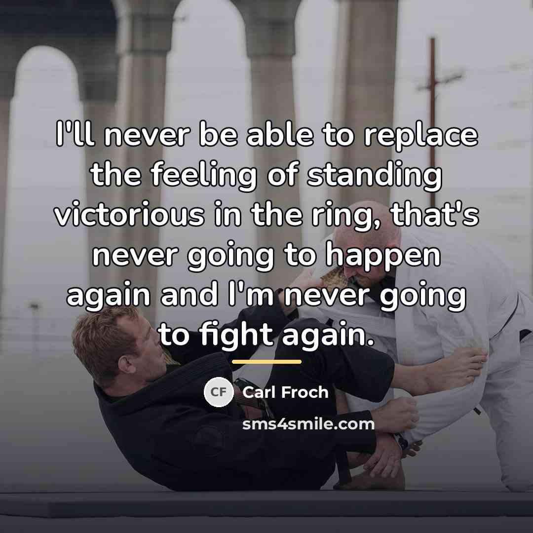 “I'll never be able to replace the feeling of standing…” quote by Carl Froch