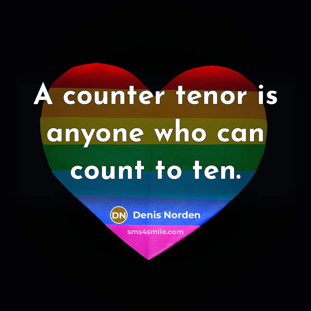 “A counter tenor is anyone who can count to ten.…” quote by Denis Norden