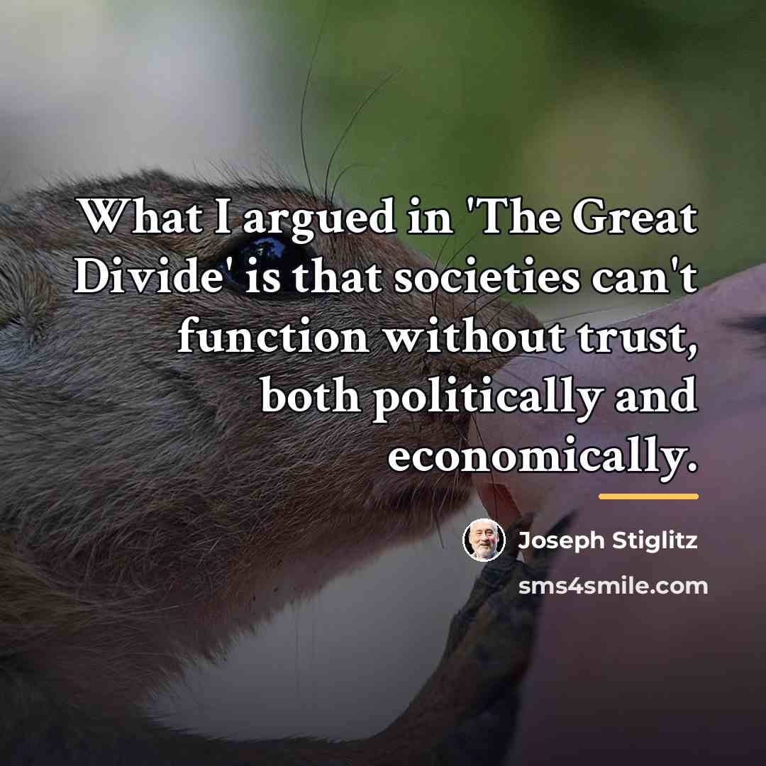 “What I argued in 'The Great Divide' is that societies…” quote by Joseph Stiglitz