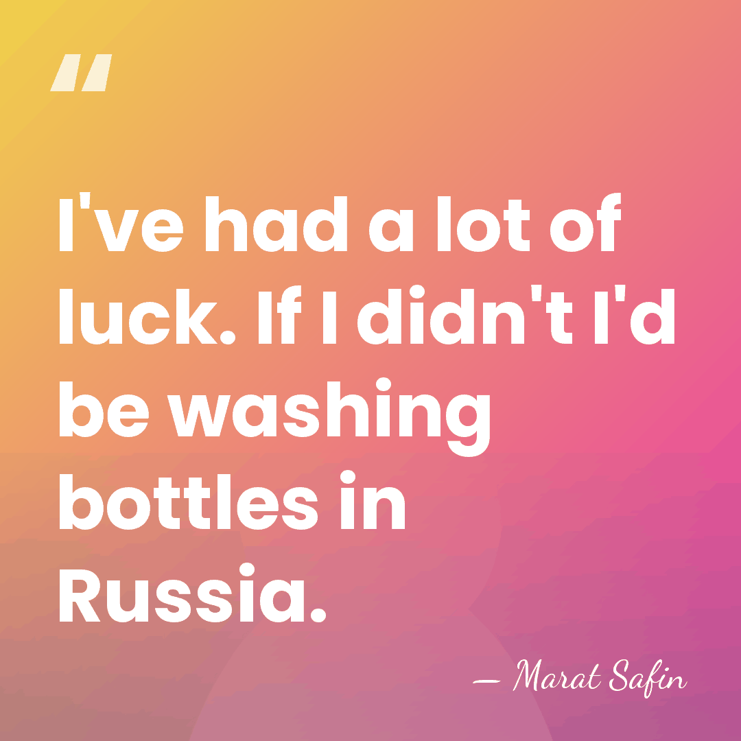 I've had a lot of luck. If I didn't I'd be washing&hellip; - Marat Safin