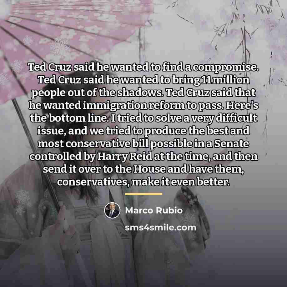 “Ted Cruz said he wanted to find a compromise. Ted…” quote by Marco Rubio