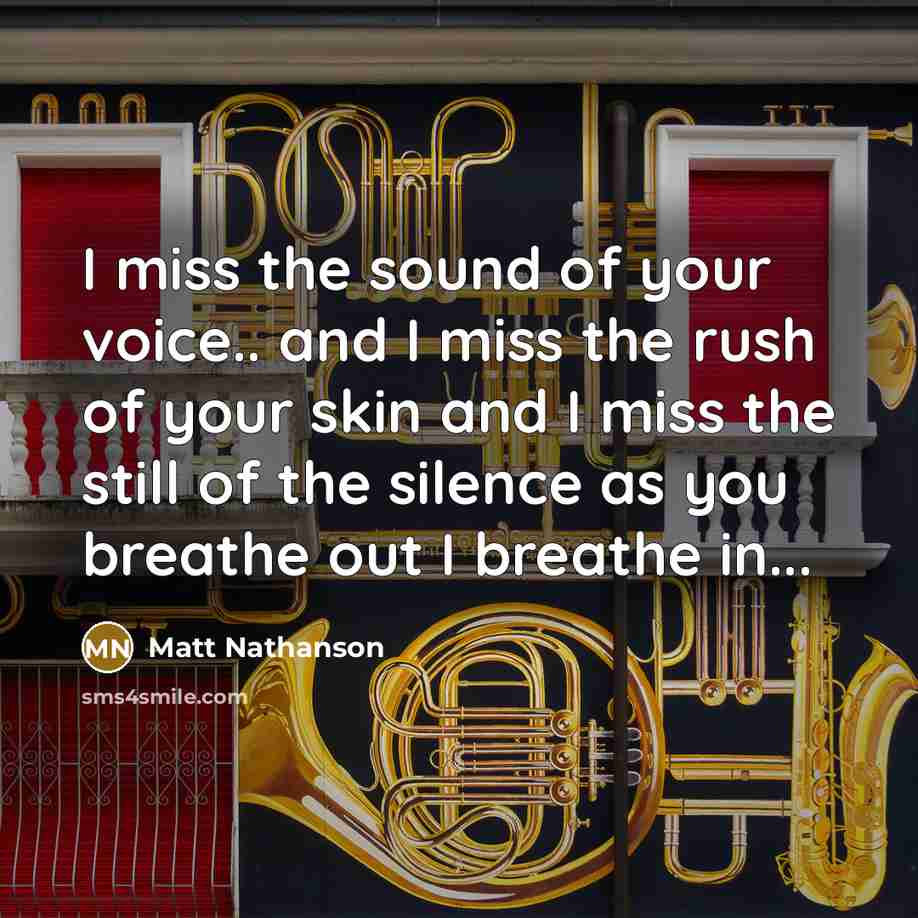 “I miss the sound of your voice.. and I miss…” quote by Matt Nathanson