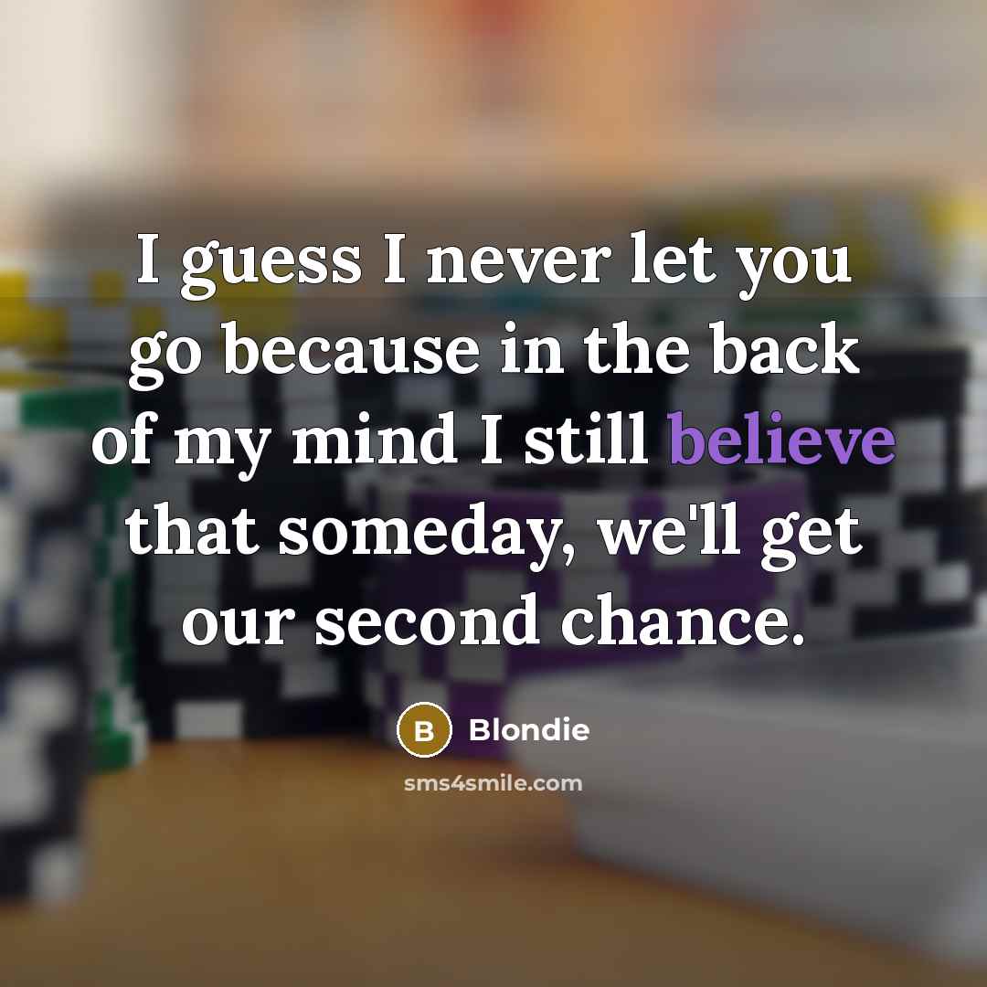 “I guess I never let you go because in the…” quote by Blondie