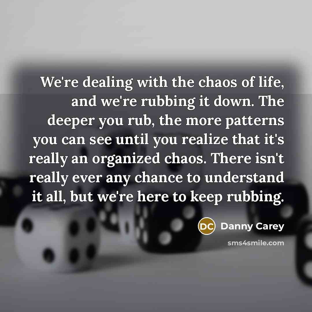 “We're dealing with the chaos of life, and we're rubbing…” quote by Danny Carey