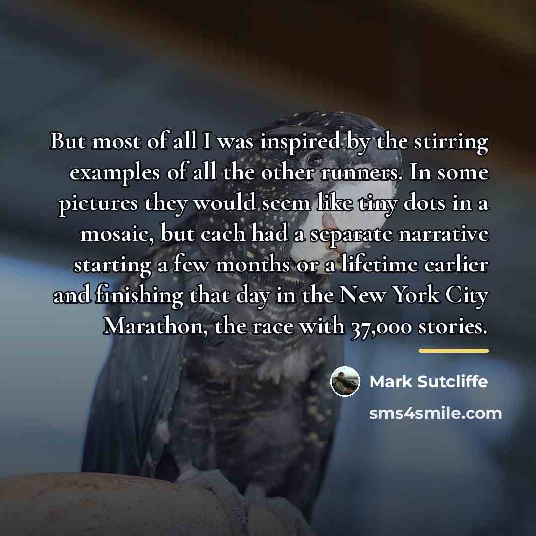 “But most of all I was inspired by the stirring…” quote by Mark Sutcliffe