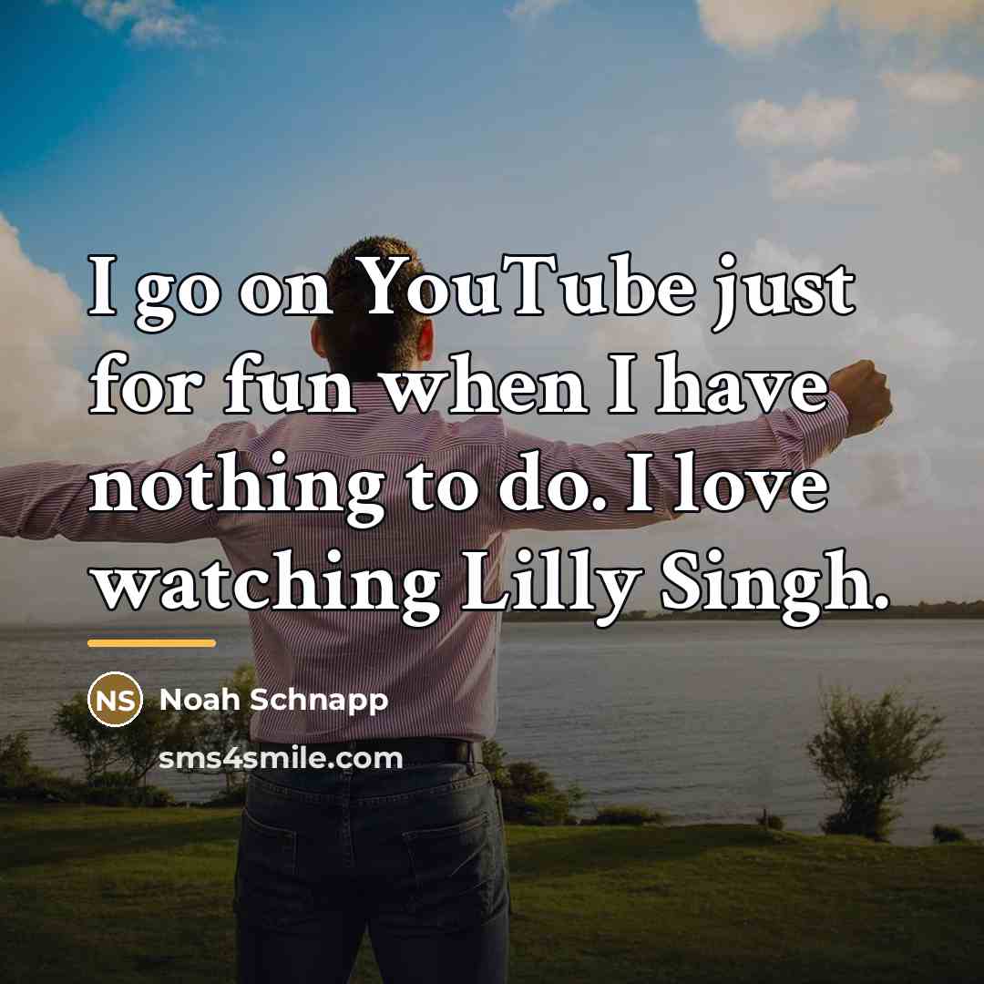 “I go on YouTube just for fun when I have…” quote by Noah Schnapp