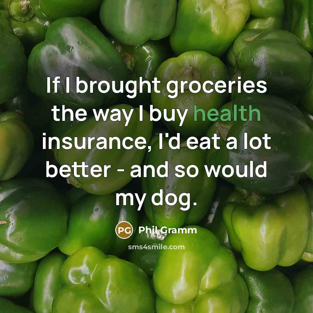 “If I brought groceries the way I buy health insurance,…” quote by Phil Gramm