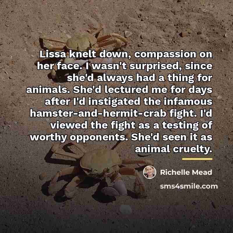 “Lissa knelt down, compassion on her face. I wasn't surprised,…” quote by Richelle Mead