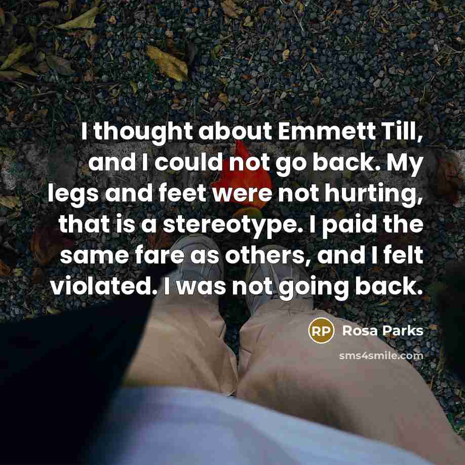 “I thought about Emmett Till, and I could not go…” quote by Rosa Parks