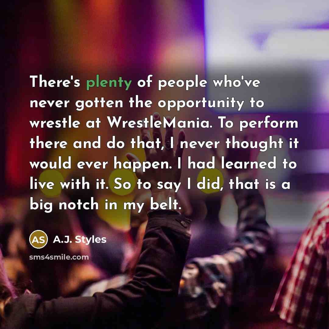 “There's plenty of people who've never gotten the opportunity to…” quote by A.J. Styles
