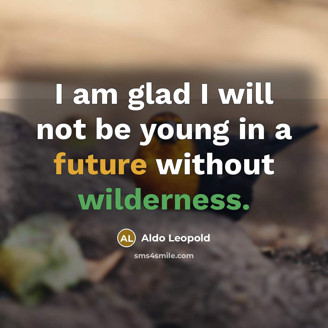 “I am glad I will not be young in a…” quote by Aldo Leopold