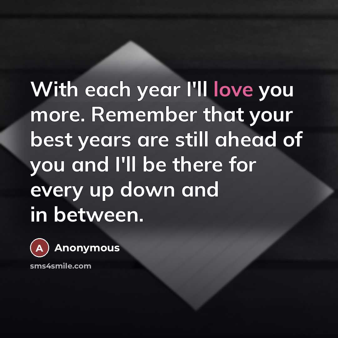 “With each year I'll love you more. Remember that your…” quote by Anonymous