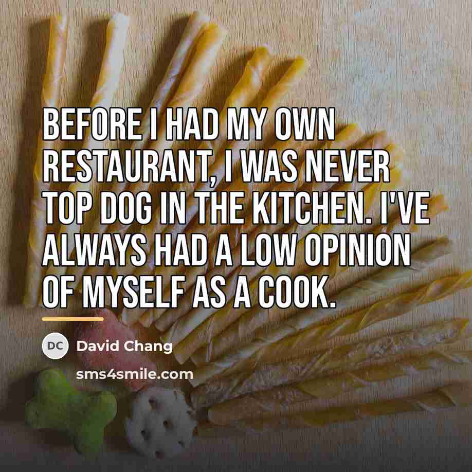 “Before I had my own restaurant, I was never top…” quote by David Chang