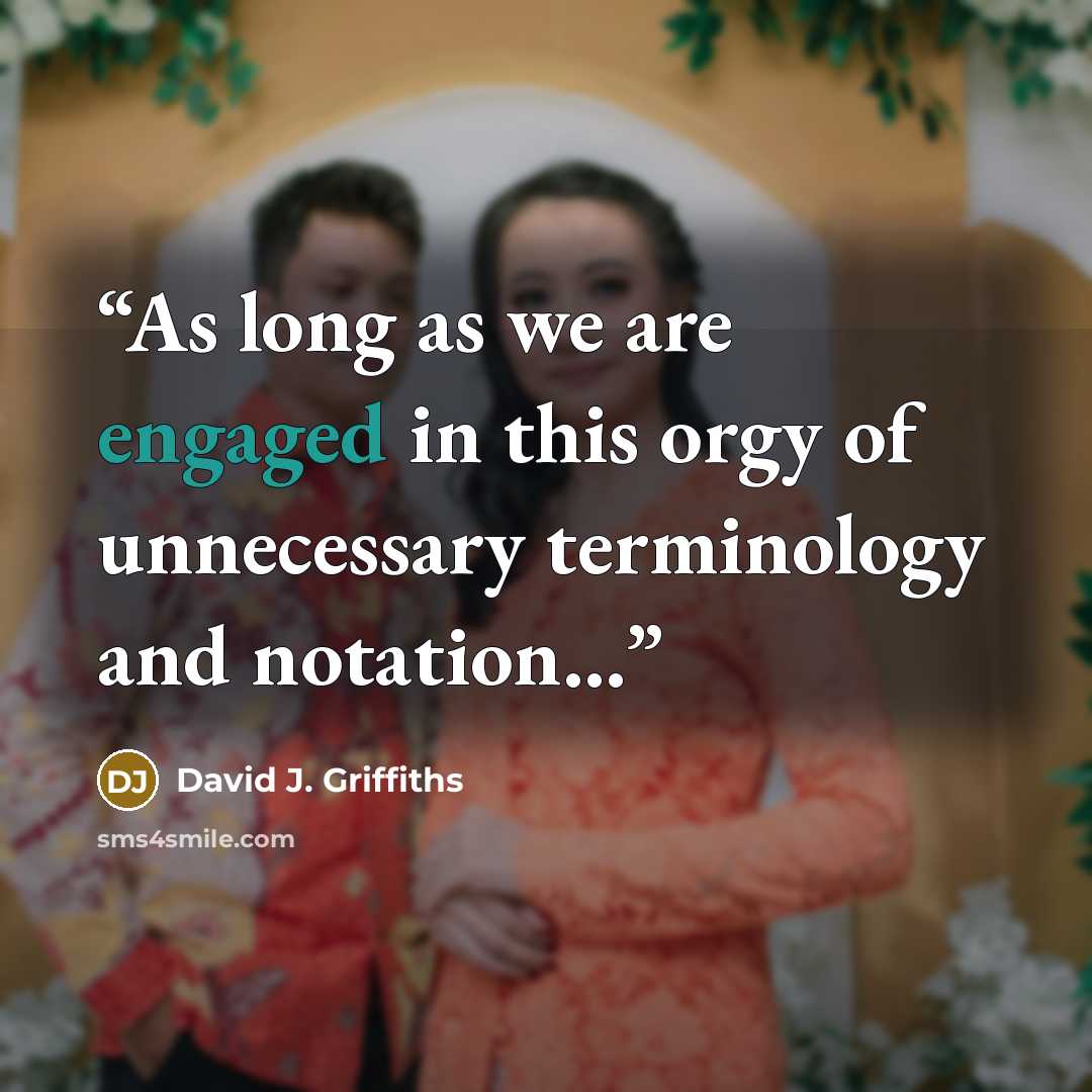 “As long as we are engaged in this orgy of unnecessary terminology and notation…” quote by David J. Griffiths