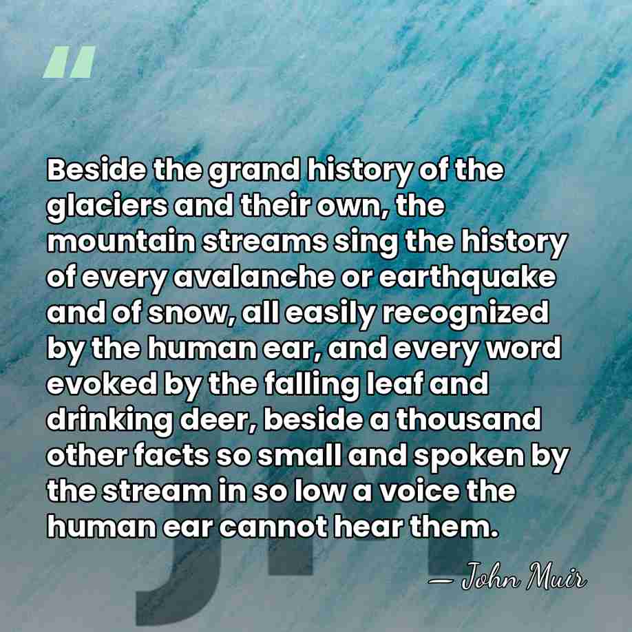 Beside the grand history of the glaciers and their own, the mountain&hellip; - John Muir