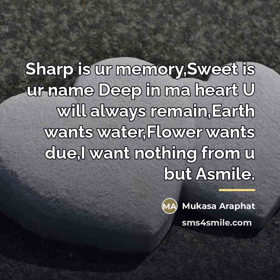 “Sharp is ur memory,Sweet is ur name Deep in ma…” quote by Mukasa Araphat
