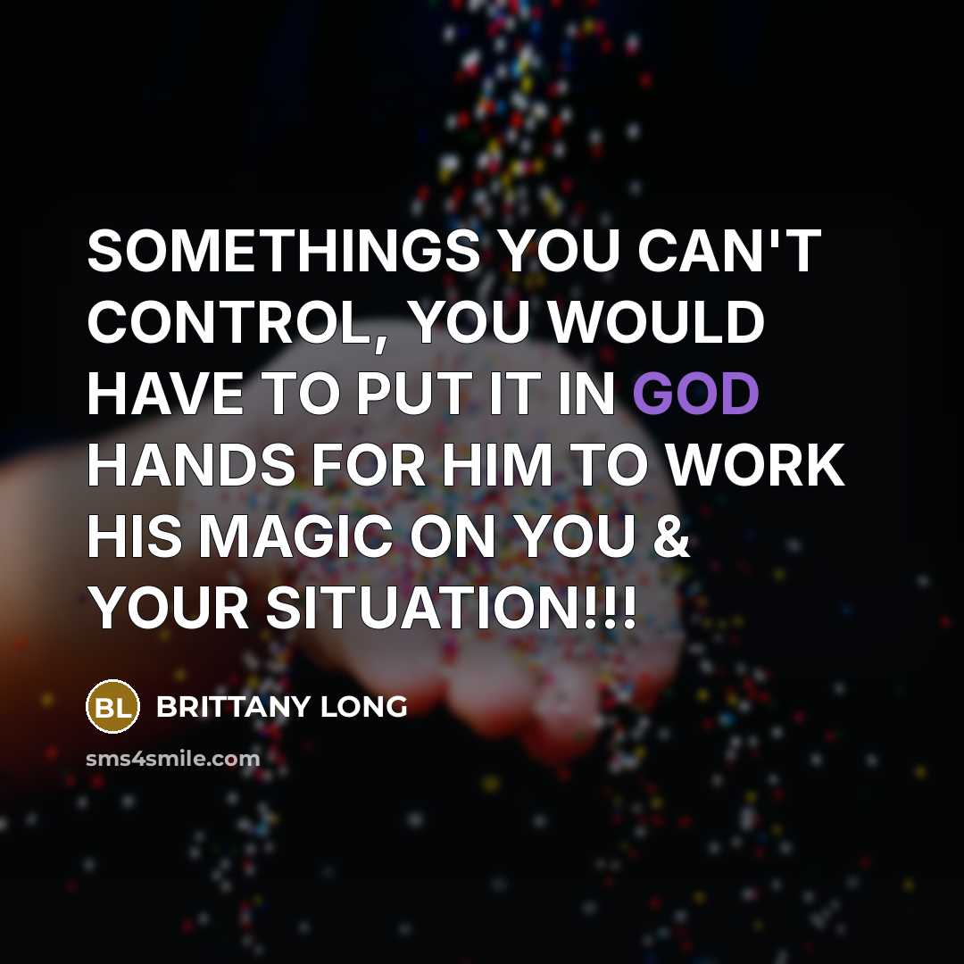 “SOMETHINGS YOU CAN'T CONTROL, YOU WOULD HAVE TO PUT IT…” quote by BRITTANY LONG