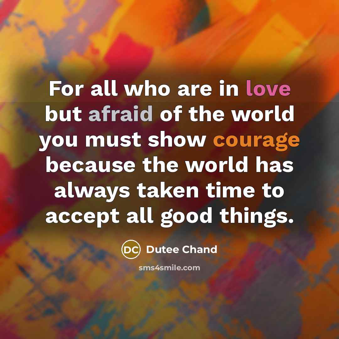 “For all who are in love but afraid of the…” quote by Dutee Chand