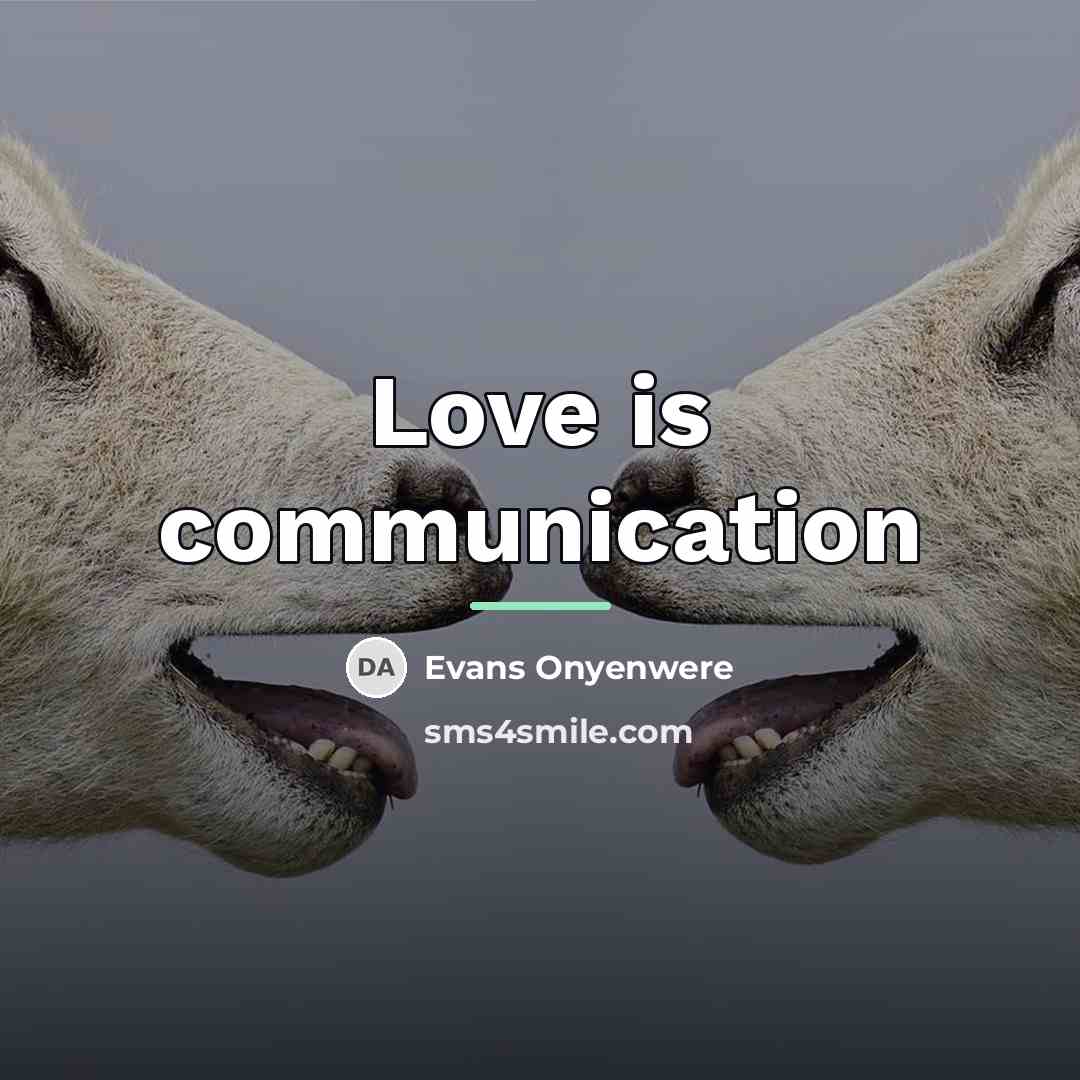 “Love is communication…” quote by Evans Onyenwere