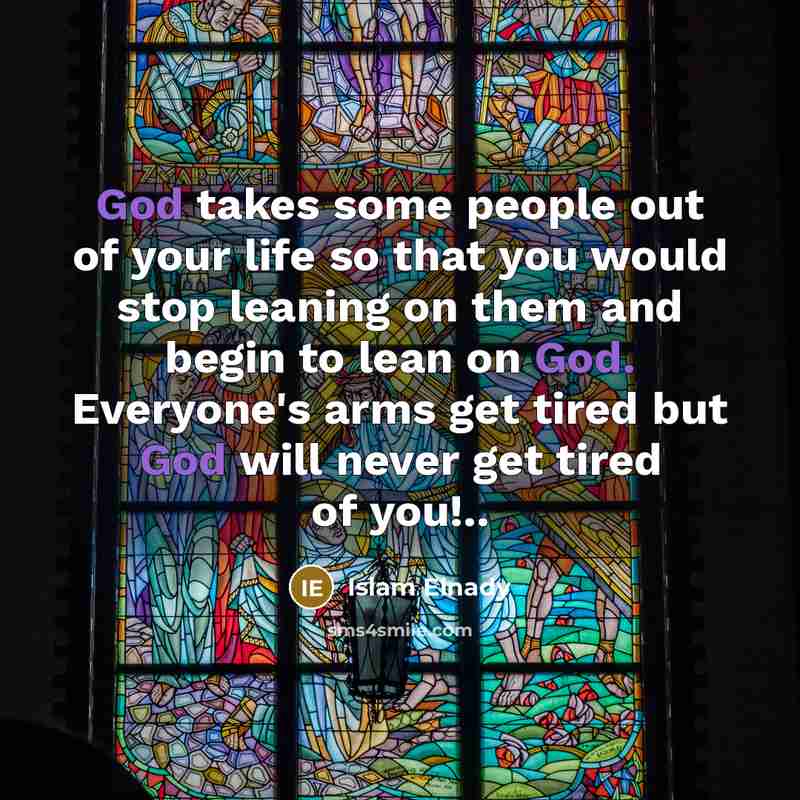 “God takes some people out of your life so that…” quote by Islam Elnady