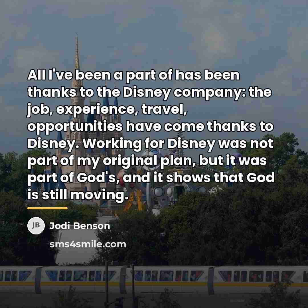 “All I've been a part of has been thanks to…” quote by Jodi Benson