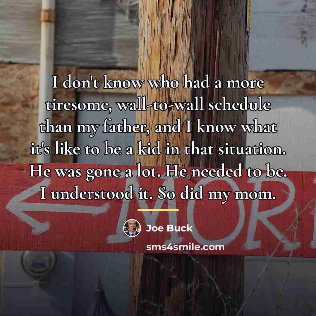 “I don't know who had a more tiresome, wall-to-wall schedule…” quote by Joe Buck