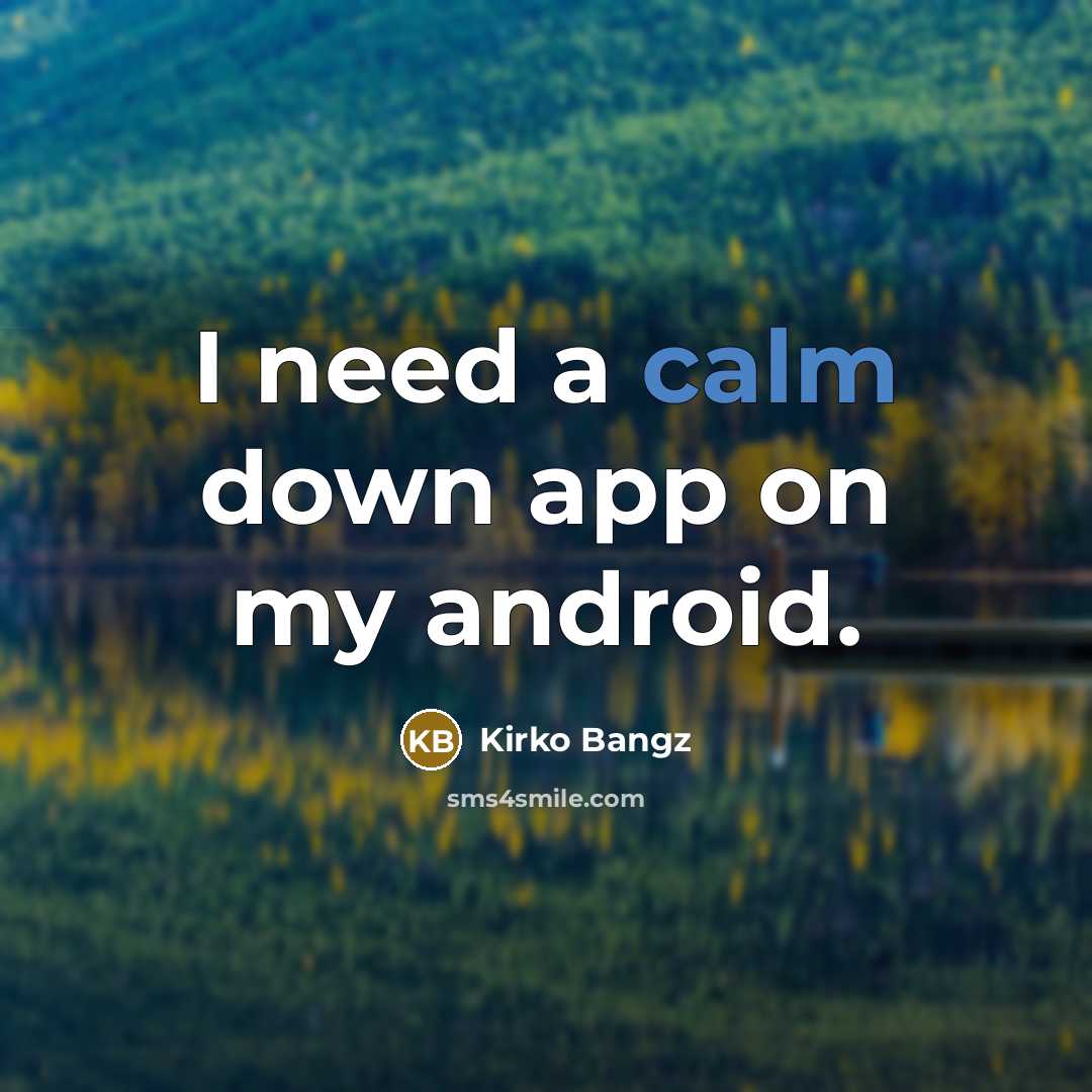 “I need a calm down app on my android.…” quote by Kirko Bangz