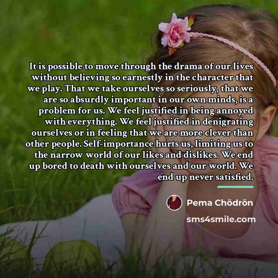“It is possible to move through the drama of our…” quote by Pema Chodron
