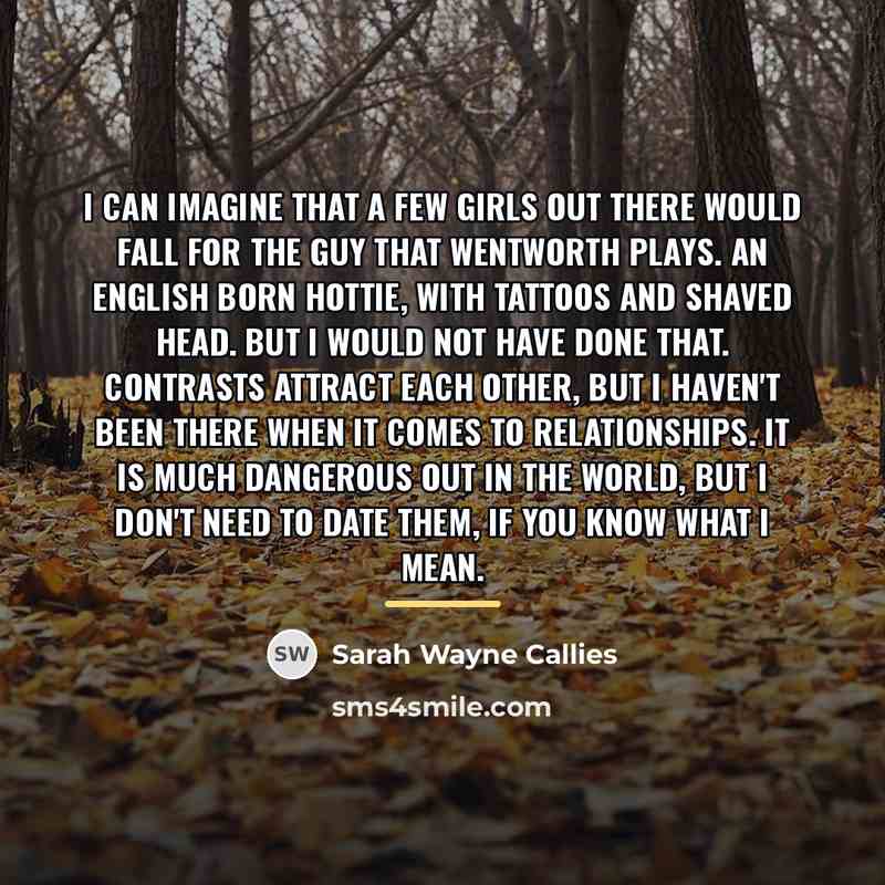 “I can imagine that a few girls out there would…” quote by Sarah Wayne Callies